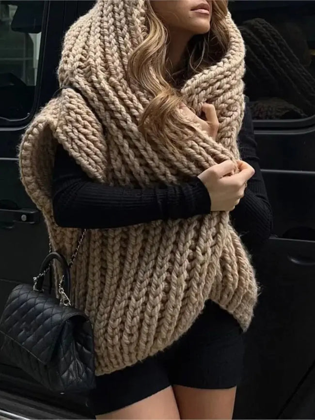 Hooded Knitted Cardigan Sweater