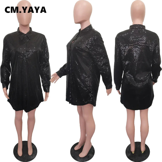 Fashion Sequined Long Sleeve Shirt