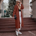 Sweaters For Women Cardigan New Style Solid Color Hooded Long Loose Cardigan Sweater Twist Knit Women Clothes LXJ2005 - Shoe Candy Shop