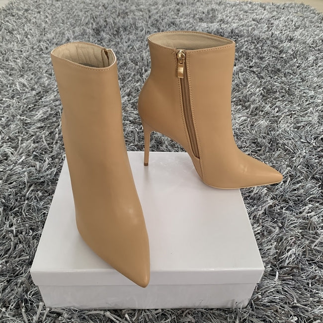 New Women Ankle Boots Sexy High Heels Designer Shoes For Women Motorcycle Boots Side Zipper Women's Ankle Botas Femininas - Shoe Candy Shop