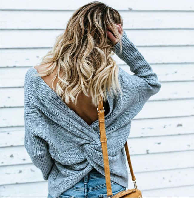 Knotted Pullover Sweater - Shoe Candy Shop