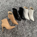 New Women Ankle Boots Sexy High Heels Designer Shoes For Women Motorcycle Boots Side Zipper Women's Ankle Botas Femininas - Shoe Candy Shop