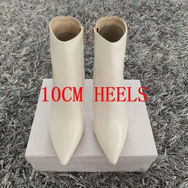 New Women Ankle Boots Sexy High Heels Designer Shoes For Women Motorcycle Boots Side Zipper Women's Ankle Botas Femininas - Shoe Candy Shop