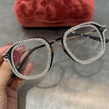 Myopia Hyperopia Women Sunglasses Vintage clear lens glasses ladies luxury rhinestone eyeglasses men optical Shades - Shoe Candy Shop