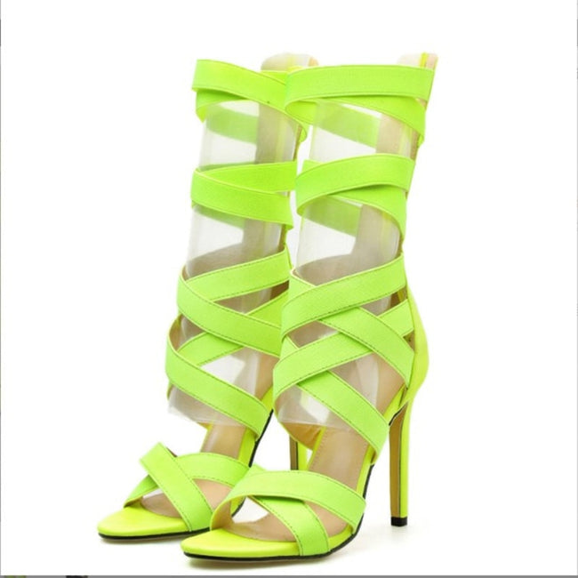 Gladiator Peep Toe High Heels - Shoe Candy Shop