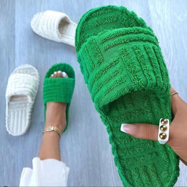 Solid Color Cotton Slippers - Shoe Candy Shop