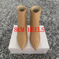 New Women Ankle Boots Sexy High Heels Designer Shoes For Women Motorcycle Boots Side Zipper Women's Ankle Botas Femininas - Shoe Candy Shop