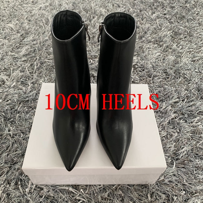 New Women Ankle Boots Sexy High Heels Designer Shoes For Women Motorcycle Boots Side Zipper Women's Ankle Botas Femininas - Shoe Candy Shop