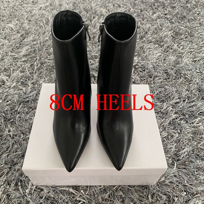 New Women Ankle Boots Sexy High Heels Designer Shoes For Women Motorcycle Boots Side Zipper Women's Ankle Botas Femininas - Shoe Candy Shop
