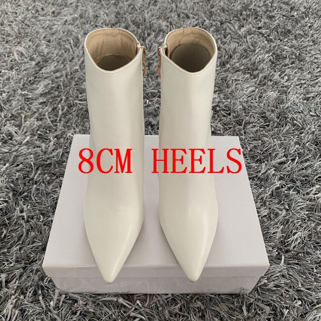 New Women Ankle Boots Sexy High Heels Designer Shoes For Women Motorcycle Boots Side Zipper Women's Ankle Botas Femininas - Shoe Candy Shop