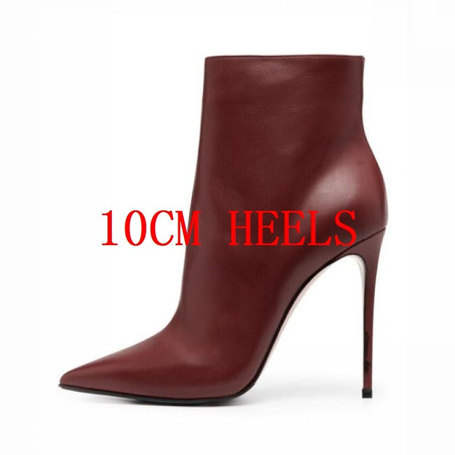 New Women Ankle Boots Sexy High Heels Designer Shoes For Women Motorcycle Boots Side Zipper Women's Ankle Botas Femininas - Shoe Candy Shop
