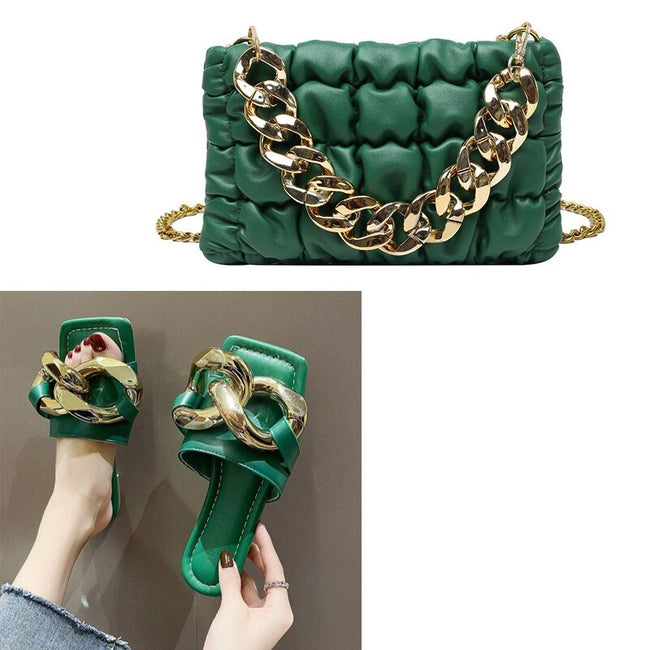 Square Flat Slides - Shoe Candy Shop