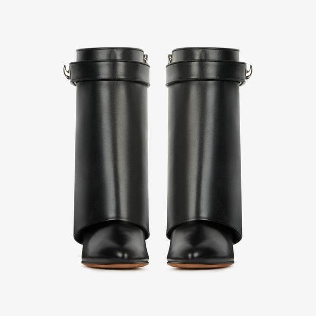 New Brand Top Designer Women's Boots Sexy Slip-On Knee High Boots Women's Motorcycle Botas Mujer Leather Wedges - Shoe Candy Shop