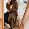 Thicken Women Knitted Cardigans Sweater 2022 New Fashion Female Clothing Tops Autumn Winter Long Sleeve Coat Button Solid Color - Shoe Candy Shop