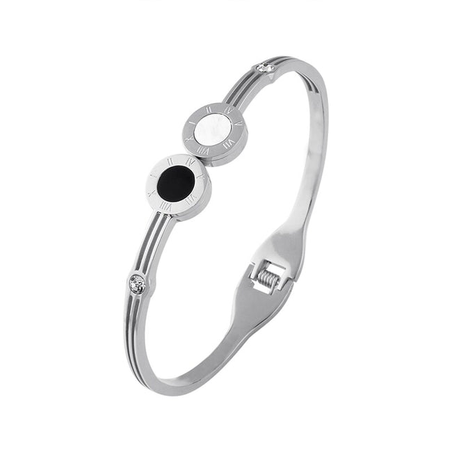 Round Stainless Steel Roman Numerals Bracelets - Shoe Candy Shop