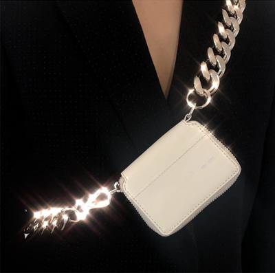 Shoulder bag thick metal chain