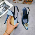 Blue Denim Gladiator Slingback High Heels