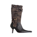 Vintage Pointed Belt Buckle Boots