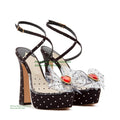 Orange Platform Knot Gemstone Sandals