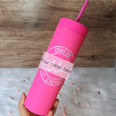 Let's Go Party Tumbler with Straw (Can Be Personalized)