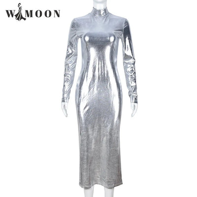 Reflective Glossy Bodycon Dress