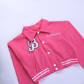 Pink Varsity Baseball Cropped Jacket