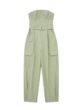 Strapless Jumpsuits With Belt