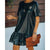 Women's Black Faux PU Leather Dress