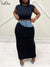 Maxi Bodycon Denim Patchwork Skirt