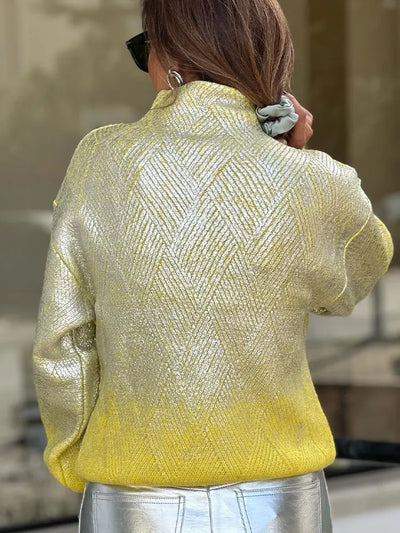 Sparkling Metal Gradient Knitted Sweater