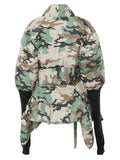 Women’s Camouflage Knitted Sleeve Parka Jacket