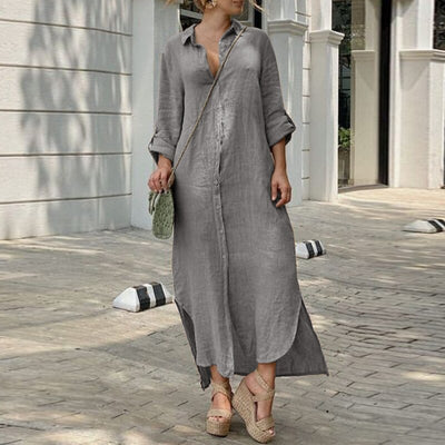 Long Sleeve Button Up Shirt Dress