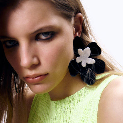 Big Flower Pendant Earrings