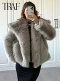 Faux Fur Long Sleeve Coat