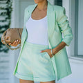 Casual Cardigan Blazer/Short Set