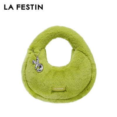 LA FESTIN Plush Small Round Messenger Bag