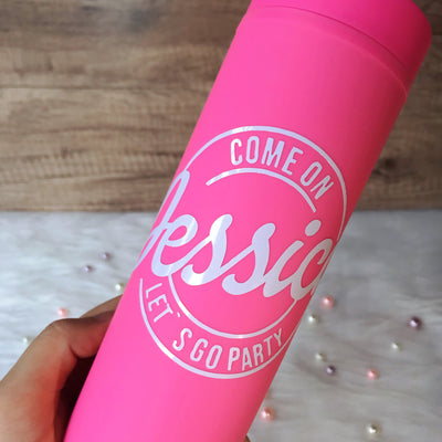 Let's Go Party Tumbler with Straw (Can Be Personalized)