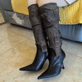 Vintage Pointed Belt Buckle Boots