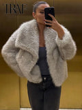 Faux Fur Long Sleeve Coat