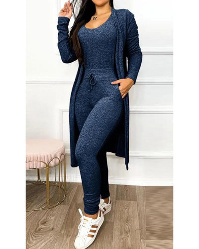 Skinny Jumpsuit with Cardigan