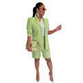 "Badu" Long Sleeve Blazer Jacket and Shorts Set