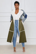 Women's Plus Size Patchwork Coat