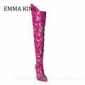 Women Rhinestone Thigh High Boots