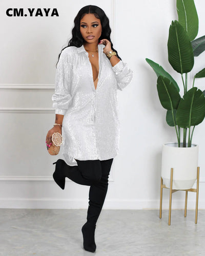 Fashion Sequined Long Sleeve Shirt