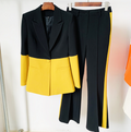 Professional Suit One Button Color Matching  Flared Pants Two Piece - Shoe Candy Shop