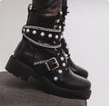 Women's British style all-match motorcycle boots - Shoe Candy Shop