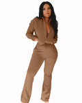 Two Piece Outfit Zipper Long Sleeve And Long Pants Tracksuit Sweatsuits Casual Jumpsuit