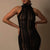 Wispy See-through Halter Neck Turtleneck Dress - Shoe Candy Shop