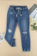 Laced-up Slim-fit Jeans - Shoe Candy Shop