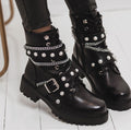 Women's British style all-match motorcycle boots - Shoe Candy Shop